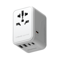 MOMAX - 70W GaN 快充通用旅行轉插 5 Port (3C2A) PD 全球旅行通用萬用 快充充電插座 轉換插頭 旅行充電器 - 白色