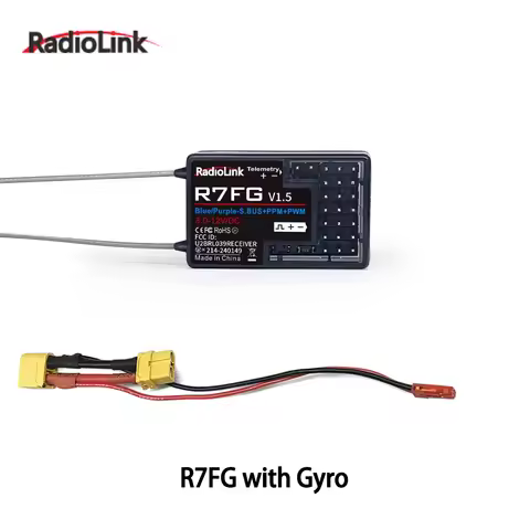 Radiolink R7FG 7 Channle 2.4G Gyro RC Receiver Car Voltage Transmission Telemetry 600m Long Range RX