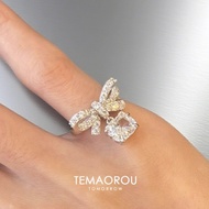 FL10.24 Bowknot Cube Sugar Index Finger Ring Niche All-Match Spring Fresh Ring Design Female Hand Ac