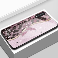 Case For Samsung A70 A70s A80 Shockproof Glass Shell Butterfly Phone