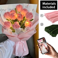 100 PCS Fuzzy Wire Fuzzy Metal Wire Multi-color Twisted Rod DIY Flower Arrangement Supplies Handmade