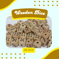 1 pc. Wooden Wood D6 Bubble-Type Dice