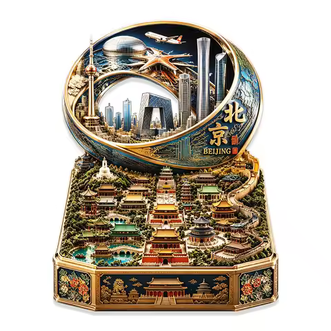 Beijing Summer The Great Wall Palace 3DEmbossed Metal Fridge MagnetRefrigerator Magnet TravelSouveni