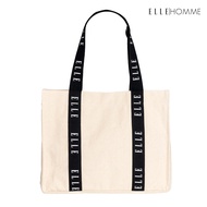 ELLE   กระเป๋าช้อปปิ้ง ผ้าแคนวาส  เทปสายกระเป๋า สกรีนโลโก้ ELLE H8H006