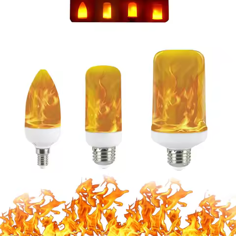 3 Modes+Gravity Sensor 9W 12W E27 E26 E14 B22 Flame Bulb 85-265V LED Flame Effect Fire Light Flicker