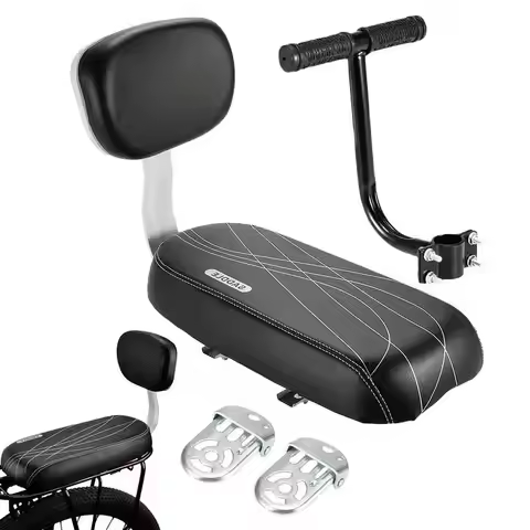 Rear Mount Bike Seat Bike Kids Seat Wide Child Bike Seat Back Safety Armrest Handrail Feet Pedals Fo