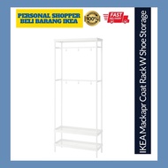 IKEA Mackapar MACKAPÄR Coat Rack Shoe Storage White Metal Besi Clothes Rail Putih Rak Bag School Hal