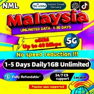 Malaysia eSIM 5G 1-5 Days Daily1GB Unlimited Data eSIM Malaysia Maxis Celcom Umobile