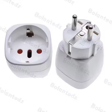 EU 4.8mm Two-Pin Round Foot Conversion Plug Power Adapter Swiss Brazil to Euro Germany France Korea 
