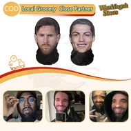 3D Halloween Full Face Mask  Ronaldo, Messi Fanny Simulation Role Playing Football Star  Helmet