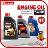 Yamalube 4T Engine Oil Fully SEMI Synthetic 1 Liter 10W40 20W50 QR Code Motor Oil Minyak Hitam Oil Filter