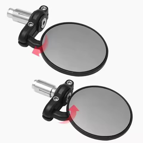 2pcs Motorcycle Mirror Round Bar End Convex Handle Bars for LC4 Supermoto 990 AdventuRe 990 SMC SMCR