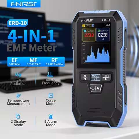 FNIRSI ERD-10 4-IN-1 Electromagnetic Radiation Detector, Electric & Magnetic Field Strength, RF Powe