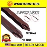 IMPACT DRIVER MATA MAGNETIC DRIVE BIT SCREW TAJAM & KASAR PH2 PH3 SKRU 8MM SCREWDRIVER BITS mata IMP