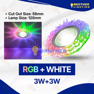 Crystal Border LED Eyeball 6W Recessed Spotlight Downlight Home Lighting Ceiling Lights Down Light L