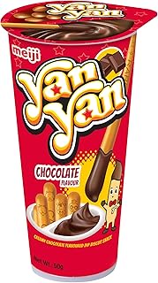 Meiji Yan Yan Chocolate Biscuit Stick, Chocolate, 50 g