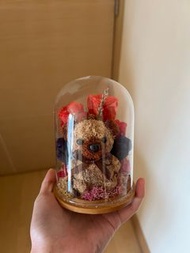 小熊玻璃花 情人節禮物 玫瑰花 永生花