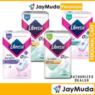 Libresse Daily Sensitiv Tuala Wanita Longer Wider Liner Slim Wing 19cm 24cm 15cm 32pads Hypoallerge