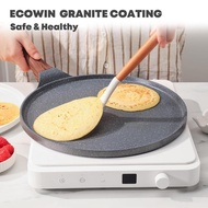 Ecowin 25CM Nonstick Crepe Pan Pizaa Pan, Granite Dosa Pan Pancake Pan Induction & Gas Cookware (PFO