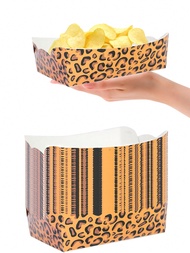 10 cái/20 cái/50 cái Khay đựng thức ăn bằng giấy tiệc động vật rừng rậm Khay đựng đồ ăn nhẹ họa tiết