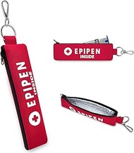 1 Pack EpiPen Carry Case,Red Epipen Holder Bag with Carabiner-for 1 EpiPen Asthma Allergy Medication