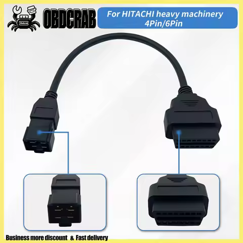 OBD2 Diagnostic Cable for Hitachi Excavator ZX/EX Serie 4Pin 6Pin OBD Diagnostic Connector Adapter f