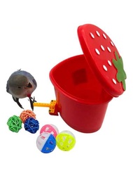 鸚鵡玩具牡丹玄風和尚鸚鵡鳥玩具益智訓練工具道具垃圾桶
