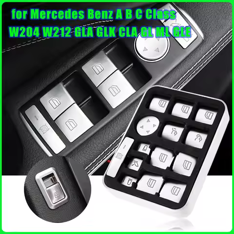 Car Window Lift Button Cover Sticker Switch Panel Styling for Mercedes Benz A B C Class W204 W212 GL