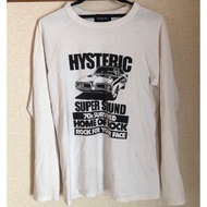 100% Cotton Hysteric Glamour Retro White Long-Sleeved T-Shirt 70s Rock Pattern Printed Top Ready Sto
