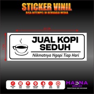 Stickers selling brewed coffee