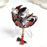 Genshin Impact Arlecchino The Knave Metal Enamel Pin Fanmade Collectible Badge
