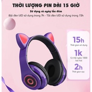 Tai Nghe Mèo Bluetooth WIRELESS HXZ-B39 TO89 Có Đèn Led Phong Cách Vintage
