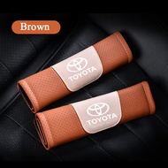 2Pcs Genuine Leather Car Safety Seat Belt Shoulder Pads Breathable Mat Cushion Cover for Toyota Alph