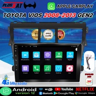 Plusbat หน้าจอขนาด9นิ้วด์ติดรถยนต์ ใช้สำหรับ TOYOTA VIOS วีออส ยาริสเครื่องเสียงรถยนต์ WIFI GPS  App