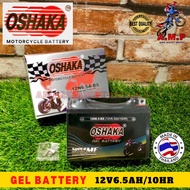 OSHAKA GEL BATTERY [12N6.5A-BS] LC135 V1/SRL110/EGO/KRISS/BONUS/SYM RIDER(STATER) MR2 MR3 DTM150