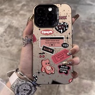 YX139 Premium Matte Hard Case Pink Lucky Bear Hardcase Casing hp Compatible For Oppo A5 PRO A60 A71 