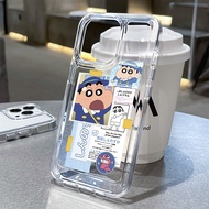 Casing iphone 11/12/13/14/15/16 Pro max crayon shinchan transparent Case For iPhone 11,12,13,14,15,1