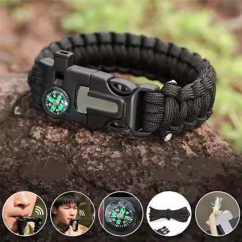 Outdoor Multi-function Paracord Survival Bracelet Men Women Camping Adventure Emergency Rescue Survi