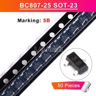 50pcs BC807-25 Marking 5B SOT-23 SOT23 SMD -45V/-0.5A PNP Transistor New original