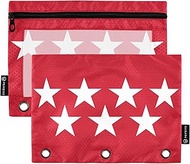 Classroom Pencil Pouch 3 Ring Binder Zipper Binder Pencil Bag Pen Zip up School Binders Clear Pocket