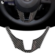 QUENNA Car Interiors Accessories Carbon Fiber Car Steering Wheel Trim Cover Stickers For Mazda 3 Axela 2014 2015 2016 L6P2