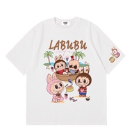 เสื้อยืดสินค้าใหม่ช่วงฤดูร้อนปี 2024Overeize(QottonLand)Labubu Cafeไซส์ S-5XLPOPMART