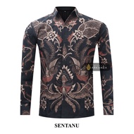 KEMEJA Original Batik Shirt With SENTANU Motif, Men's Batik Shirt For Men, Slimfit, Full Layer, Long Sleeve