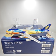 48 Hours Shipping - SQ Wings L2002 1: 200 Singapore Airlines B747-400 9V-SPL Seven-Color Bird Painti