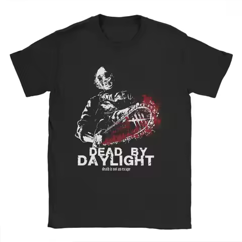 Retro Deads by Daylights Horror Killers Game Dbd Tshirts Men's Round Neck Short Sleeve Tops Cotton S