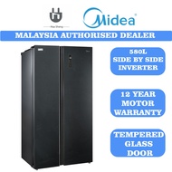 Midea 580L Inverter Side By Side Refrigerator MSS-582WEGBI | Fridge | Peti Sejuk