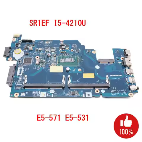 NOKOTION For Acer Laptop motherboard aspire E5-531 E5-571 E5-571P SR1EF I5-4210U Mainboard Z5WAH LA-