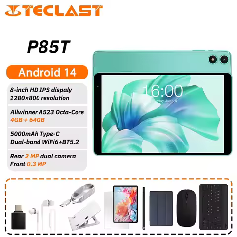 Teclast P85T Tablet PC Allwinner A523 8-Core/8inch 1280*800 HD IPS/4GB RAM/64GB ROM/5000mAh Type-C/A