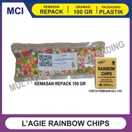 CHOCO CHIPS RAINBOW LAGIE 1/2 BULAT REPACK 100 GR