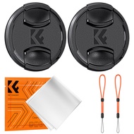 K&F CONCEPT 5 in 1 Set Center Pinch Lens Cap with Lens Cap KF Logo*2 Anti-lost String *2 Vacuum Clea